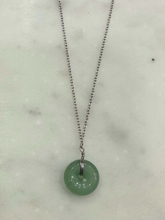 Caitlyn Minimalist Jewelry - Round jade necklace